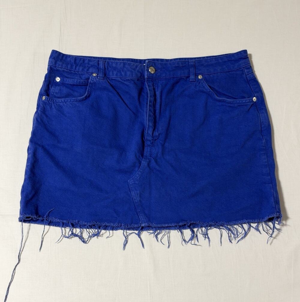 Topshop Women’s Denim Cobalt Blue Jeans Mini Skirt - Size 14